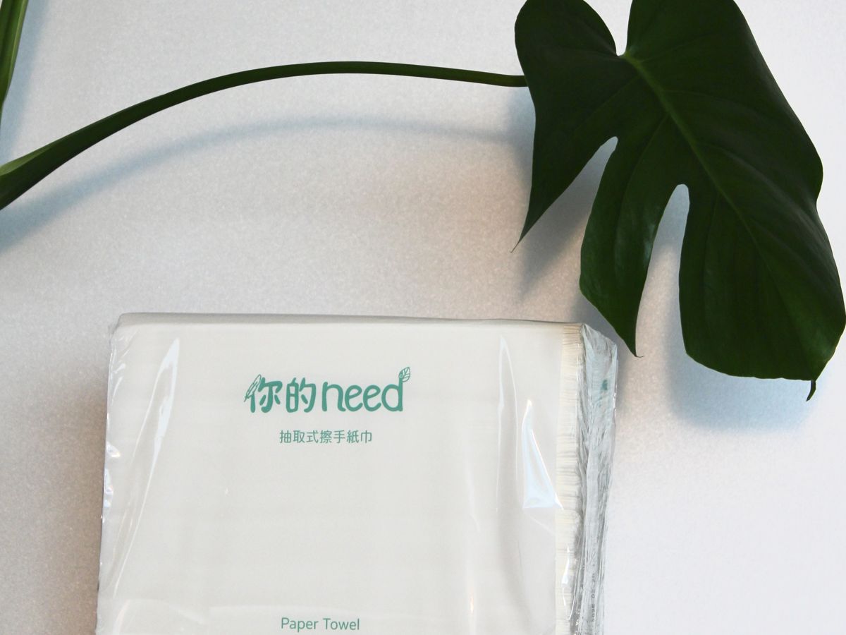 Paper hand towel pack on a shelf